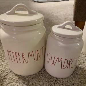 Rae Dunn Christmas canisters